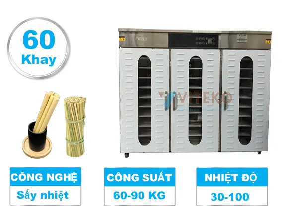 Máy sấy ống hút tre, hút cỏ 60 khay - LT-021