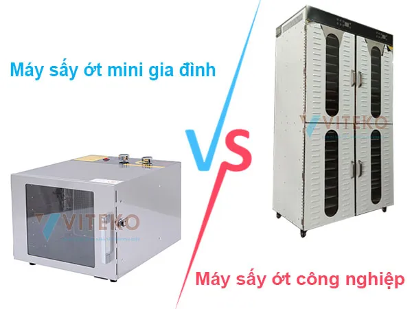 máy sấy ớt mini với máy sấy ớt công nghiệp