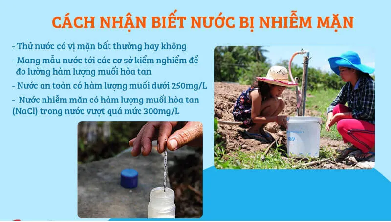 cách nhận biết nước giếng nhiễm mặn