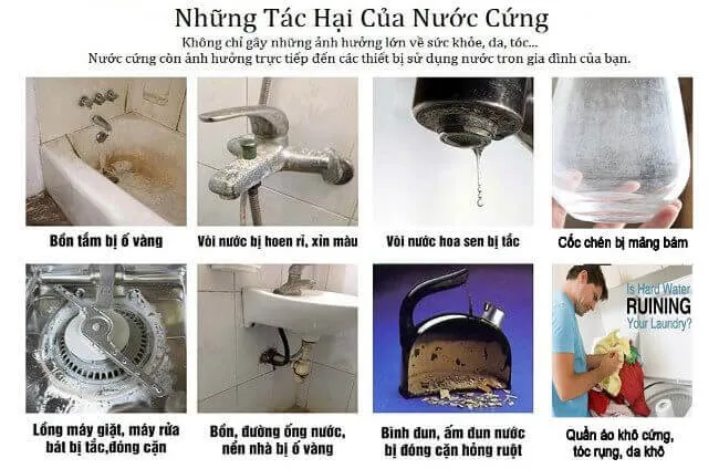 tác hại của nước nhiễm vôi