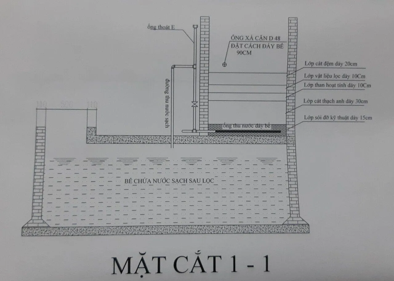 bản vẽ bể lọc nước giếng khoan