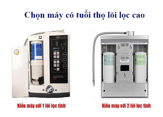 chọn máy có tuổi thọ lõi lọc cao