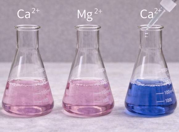 Nguyên lý chuẩn độ màu EDTA với ion Ca²⁺ và Mg²⁺
