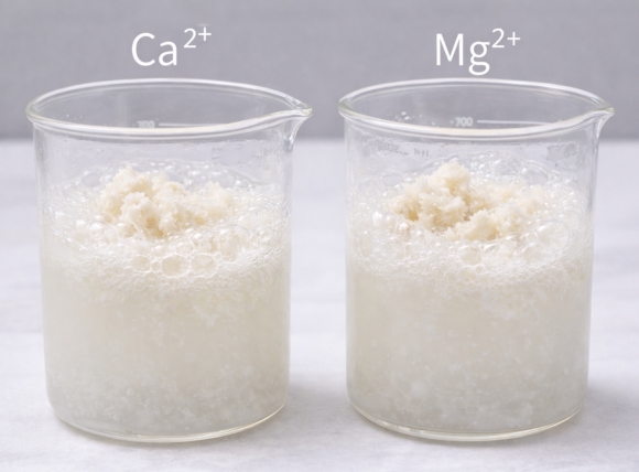 Nguyên lý phản ứng của ion Ca²⁺, Mg²⁺ với xà phòng