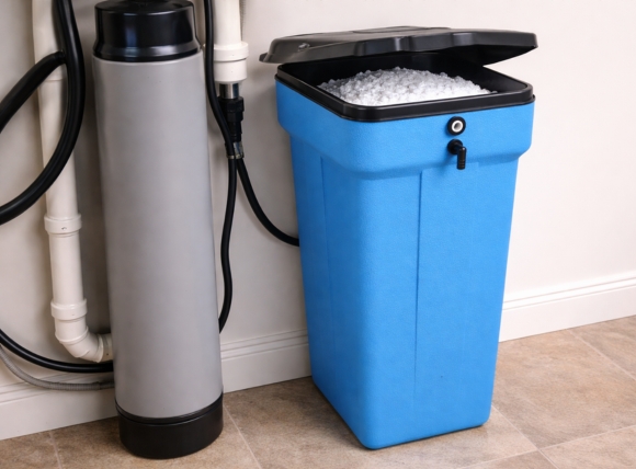 Bình chứa muối là nguồn cung cấp dung dịch brine