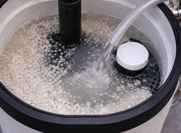 Bước hút muối thay thế ion canxi và magie bằng ion natri