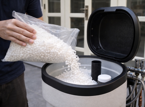 Tần suất bổ sung muối tùy vào độ cứng nước và lưu lượng sử dụng