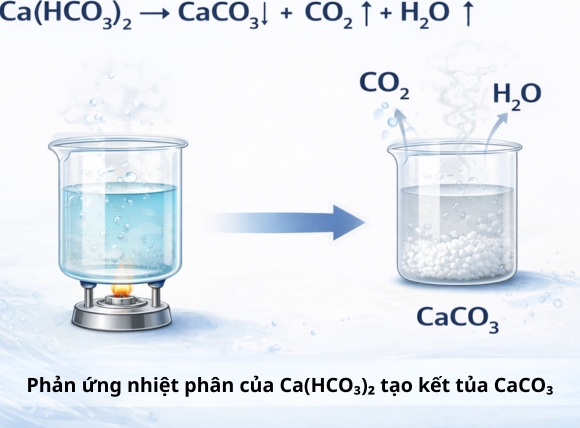 Phản ứng nhiệt phân của Mg(HCO₃)₂ tạo kết tủa MgCO₃
