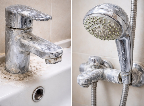 Hiện tượng cặn trắng bám trên thiết bị trong nhà