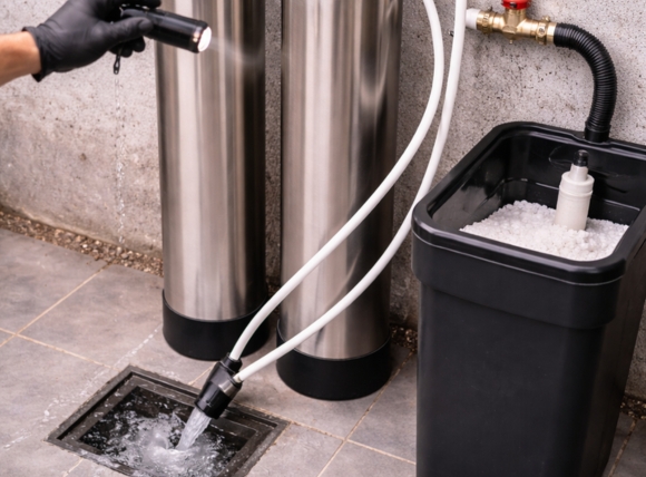 Bước 5: Kiểm tra rò rỉ và súc rửa ban đầu