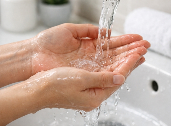 Nước mềm không tạo màng cặn khoáng (soap scum) trên da