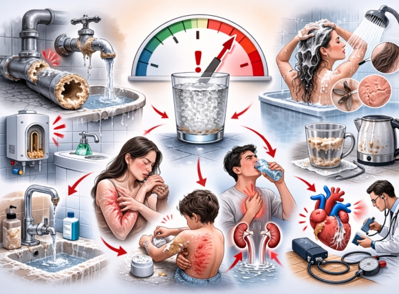 Tác động lên sức khỏe khi sử dụng nước có độ cứng vượt 300 mg/L