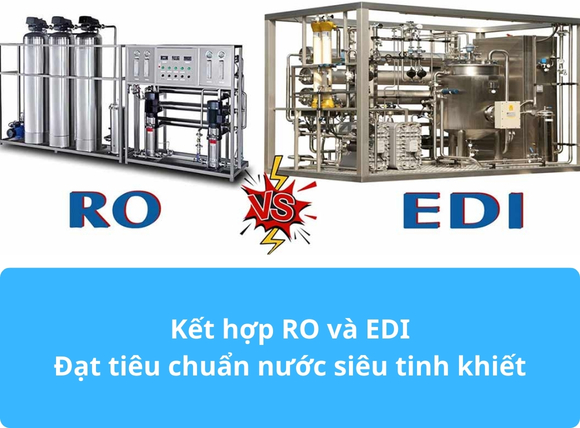 Kết hợp RO và EDI đạt tiêu chuẩn nước siêu tinh khiết