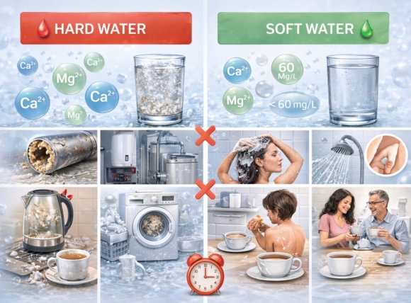 Bảng so sánh nhanh nước cứng và nước mềm