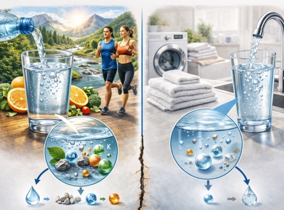 Nước khoáng và nước mềm phục vụ hai mục đích sử dụng riêng biệt