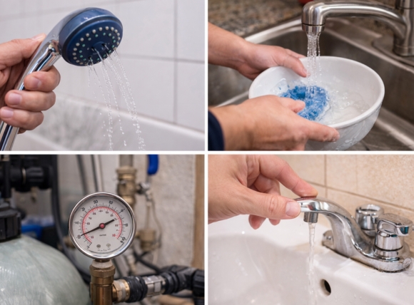 Áp lực nước sau hệ thống giảm bất thường