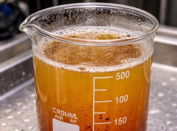 Nước đổi màu vàng, nâu đỏ sau 15-30 phút tiếp xúc không khí