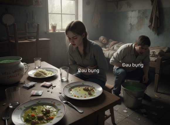 Sự thay đổi của thực phẩm sau khi chế biến bằng nước giếng khoan bị nhiễm bẩn