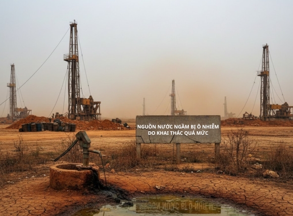 Nguyên nhân 5 khiến nước giếng khoan bị nhiễm bẩn: Khai thác nước ngầm quá mức