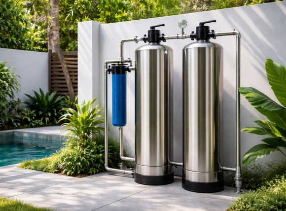 Lắp đặt ngoài trời hoặc yêu cầu thẩm mỹ cao ưu tiên cột lọc Inox