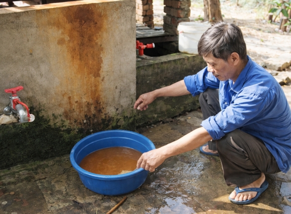 Nước đầu nguồn có vị mặn và lợ