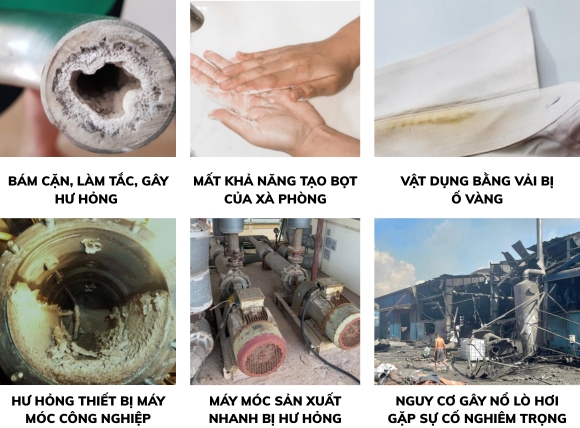 Tác hại của nước cứng đầu nguồn