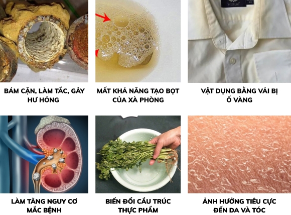 Tác hại của nước cứng đầu nguồn
