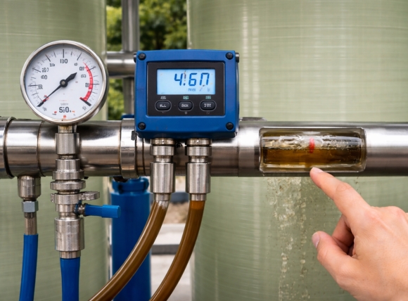 Nhận biết qua áp lực giảm hoặc nước đổi màu, mùi bất thường