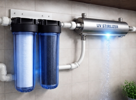 Điều kiện lắp đặt: Nước phải được lọc trong trước khi qua đèn UV