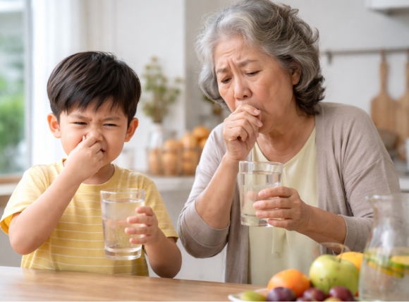 Trẻ em và người già nhạy cảm hơn với tạp chất trong nước