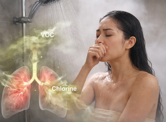 VOC và clo bay hơi khi tắm nước nóng gây hại trực tiếp cho phổi
