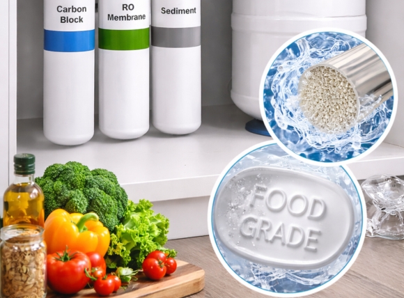 Vật liệu lọc, vỏ thiết bị phải đạt tiêu chuẩn an toàn thực phẩm