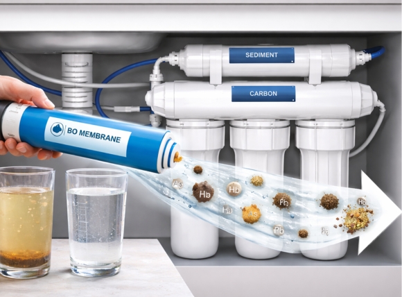 Màng lọc RO loại bỏ 95-99% Asen và kim loại nặng trong nước