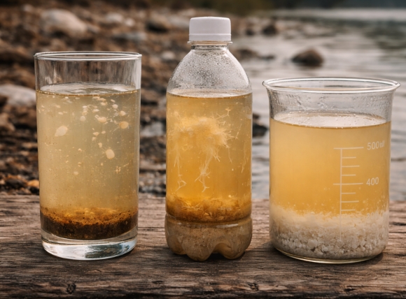 Nhận biết gián tiếp qua cặn và kết tủa bất thường trong nước