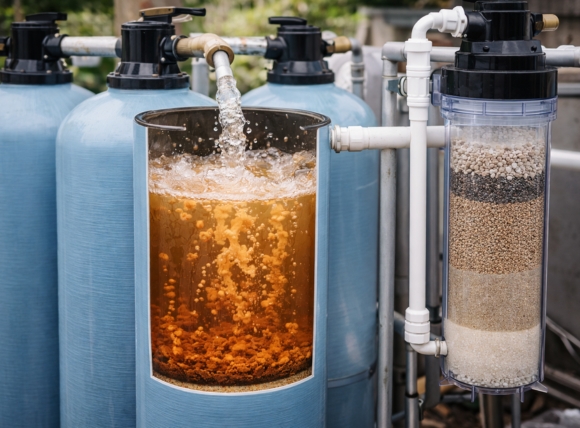 Oxi hóa - kết tủa kết hợp lắng và lọc qua cát