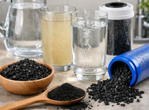 Khử mùi tanh, mùi clo và cải thiện màu sắc nước