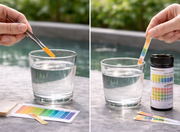 Đo pH bằng giấy quỳ tím hoặc que thử pH