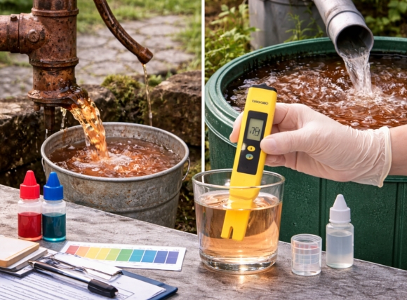 Nguồn nước đầu vào từ giếng khoan hoặc nước mưa có tính axit cao