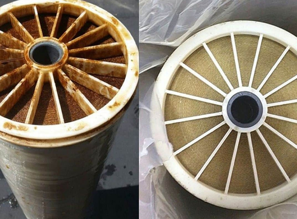 Trước và sau khi sử dụng hóa chất rửa chống cáu cặn