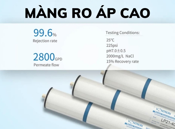 Màng RO áp cao vận hành ở áp suất lớn