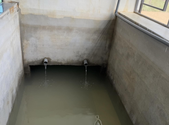 Bể lắng tự làm khi xây bể lọc nước giếng khoan