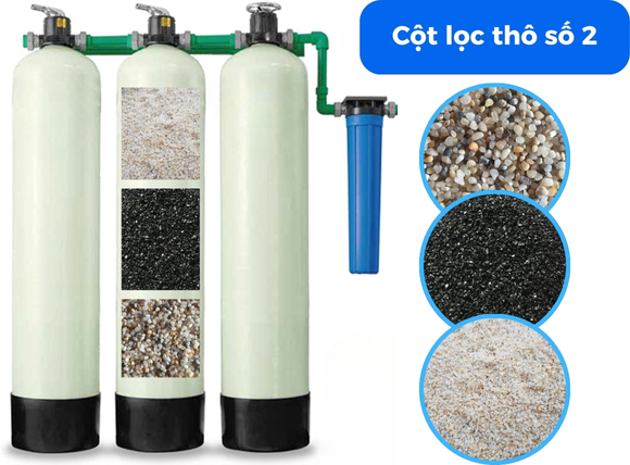 Cột lọc thô số 2 - Cấu tạo bộ lọc nước thô đầu nguồn