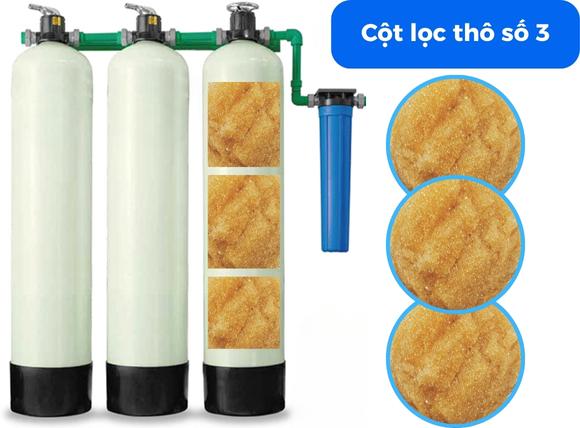 Cột lọc thô số 3 - Cấu tạo bộ lọc nước thô đầu nguồn
