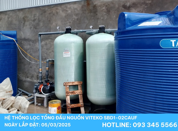 Hệ thống lọc nước đầu nguồn VITEKO SBD1-02CAUF cho căn hộ chung cư - Lắp đặt thực tế tại VITEKO