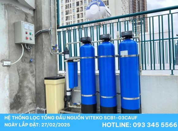 Hệ thống lọc nước đầu nguồn VITEKO SCB1-03CAUF cho căn hộ chung cư - Lắp đặt thực tế tại VITEKO