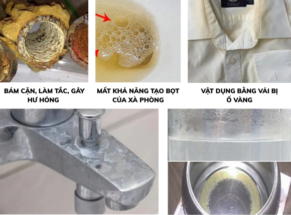 Tác hại của nước cứng đối với đời sống sinh hoạt