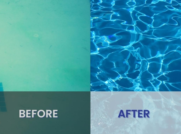 Nước giếng khoan bị đục trước và sau khi xử lý