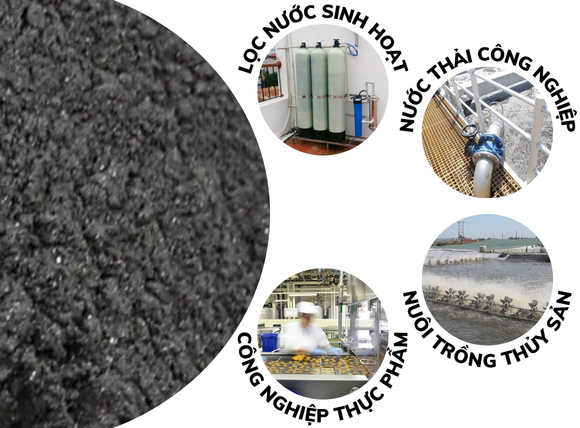 Ứng dụng của than hoạt tính dạng bột trong lọc nước sinh hoạt, xử lý nước công nghiệp, nuôi trồng thủy sản, trong công nghiệp thực phẩm