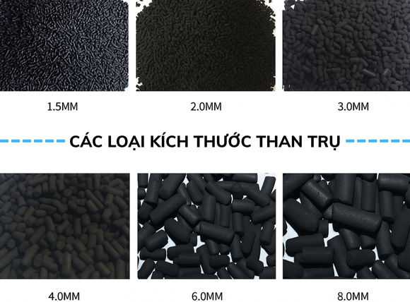 Đặc điểm kích thước của than hoạt tính hình trụ phổ biến