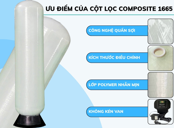 Những ưu điểm của cột lọc composite 1665 đối với hệ thống xử lý lọc nước